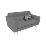 Sofá Manila Gris Dicosta y Matiz Natural 153x80cm de Dos Puestos sin Apoya Brazos