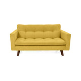 Sofá Manila Mostaza Dicosta y Matiz Wengue 153x80cm de Dos Puestos sin Apoya Brazos