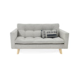 Sofá Manila Taupe Dicosta y Matiz Natural 153x80cm de Dos Puestos sin Apoya Brazos