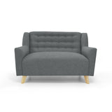 Sofá Marruecos Gris Dicosta y Matiz Natural 140x92cm de Dos Puestos con Apoya Brazos