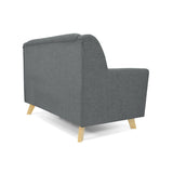 Sofá Marruecos Gris Dicosta y Matiz Natural 140x92cm de Dos Puestos con Apoya Brazos