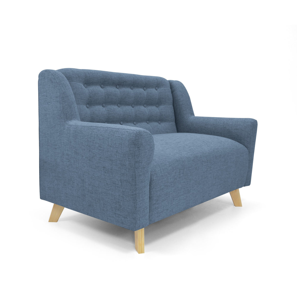 Sofá Marruecos Índigo Dicosta y Matiz Natural 140x92cm de Dos Puestos con Apoya Brazos