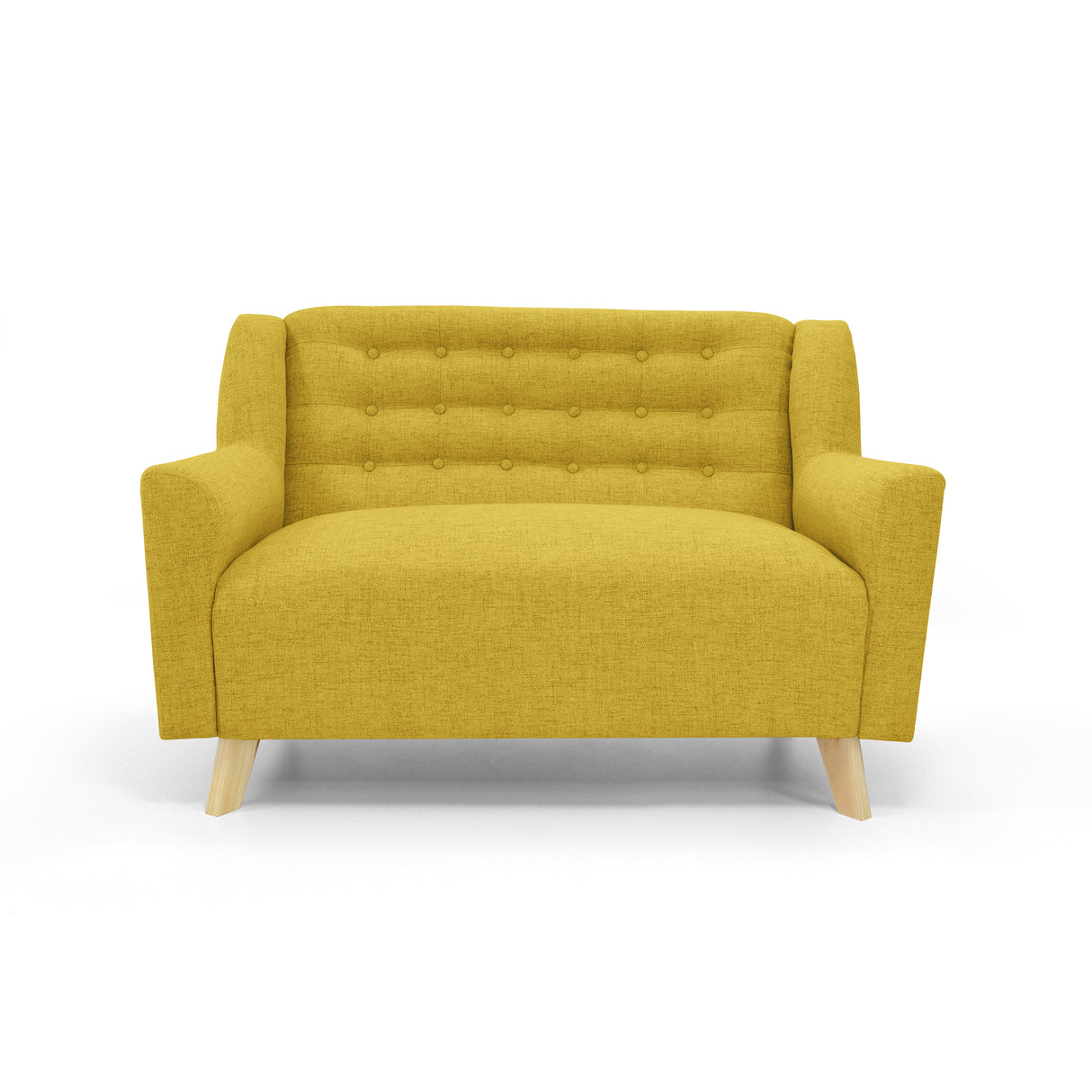 Sofá Marruecos Mostaza Dicosta y Matiz Natural 140x92cm de Dos Puestos con Apoya Brazos