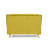 Sofá Marruecos Mostaza Dicosta y Matiz Natural 140x92cm de Dos Puestos con Apoya Brazos