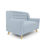 Sofá Marruecos Plata Eureka y Matiz Natural 140x92cm de Dos Puestos con Apoya Brazos