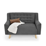 Sofá Marruecos Gris Dorsey y Matiz Natural 140x92cm de Dos Puestos con Apoya Brazos