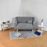 Sofá Marruecos Plata Dorsey y Matiz Natural 140x92cm de Dos Puestos con Apoya Brazos