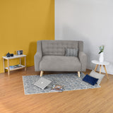 Sofá Marruecos Taupe Dorsey y Matiz Natural 140x92cm de Dos Puestos con Apoya Brazos