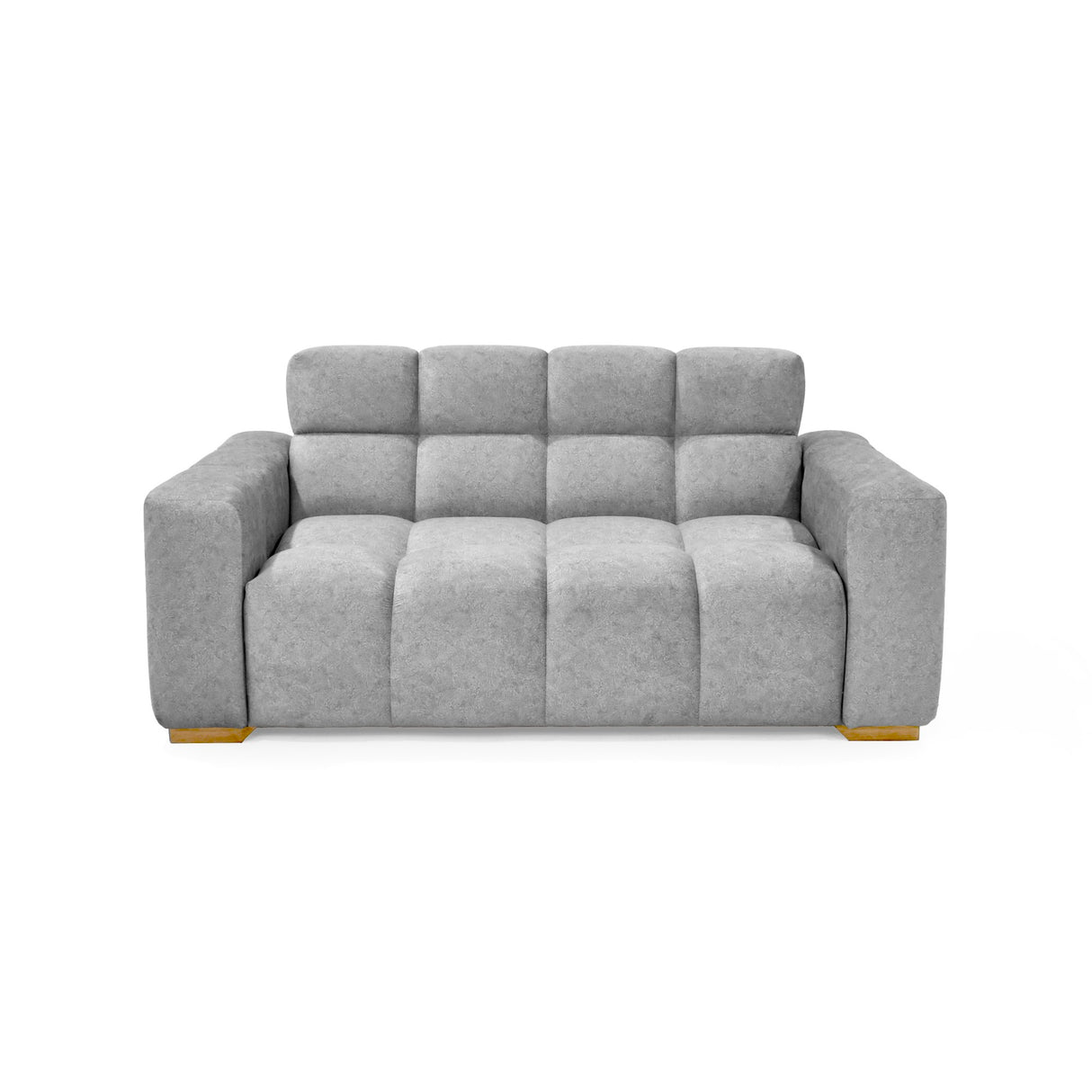 Sofá Miami Gris Sky y Matiz Caoba 171x81cm de Dos Puestos con Apoya Brazos