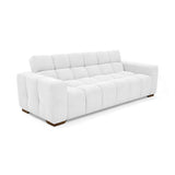 Sofá Cama Miami Blanco Shaggy y Matiz Caoba 228x78cm de Tres Puestos Reclinable con Apoya Brazos