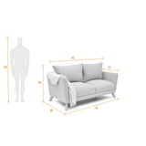 Sofá Montecarlo Gris Dicosta y Matiz Natural 170x90cm de Tres Puestos con Apoya Brazos