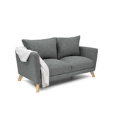 Sofá Montecarlo Gris Dicosta y Matiz Natural 170x90cm de Tres Puestos con Apoya Brazos
