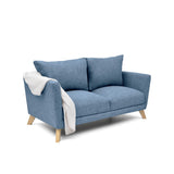 Sofá Montecarlo Índigo Dicosta y Matiz Natural 170x90cm de Tres Puestos con Apoya Brazos