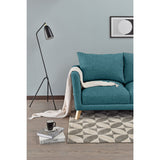 Sofá Montecarlo Petróleo Eureka y Matiz Natural 170x90cm de Tres Puestos con Apoya Brazos