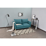 Sofá Montecarlo Petróleo Eureka y Matiz Natural 170x90cm de Tres Puestos con Apoya Brazos
