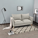 Sofá Montecarlo Taupe Dicosta y Matiz Natural 170x90cm de Tres Puestos con Apoya Brazos