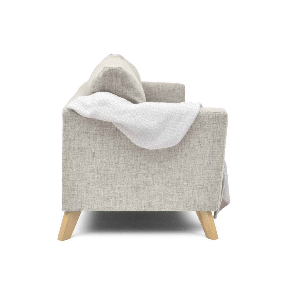 Sofá Montecarlo Taupe Dicosta y Matiz Natural 170x90cm de Tres Puestos con Apoya Brazos