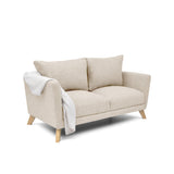 Sofá Montecarlo Trigo Dicosta y Matiz Natural 170x90cm de Tres Puestos con Apoya Brazos