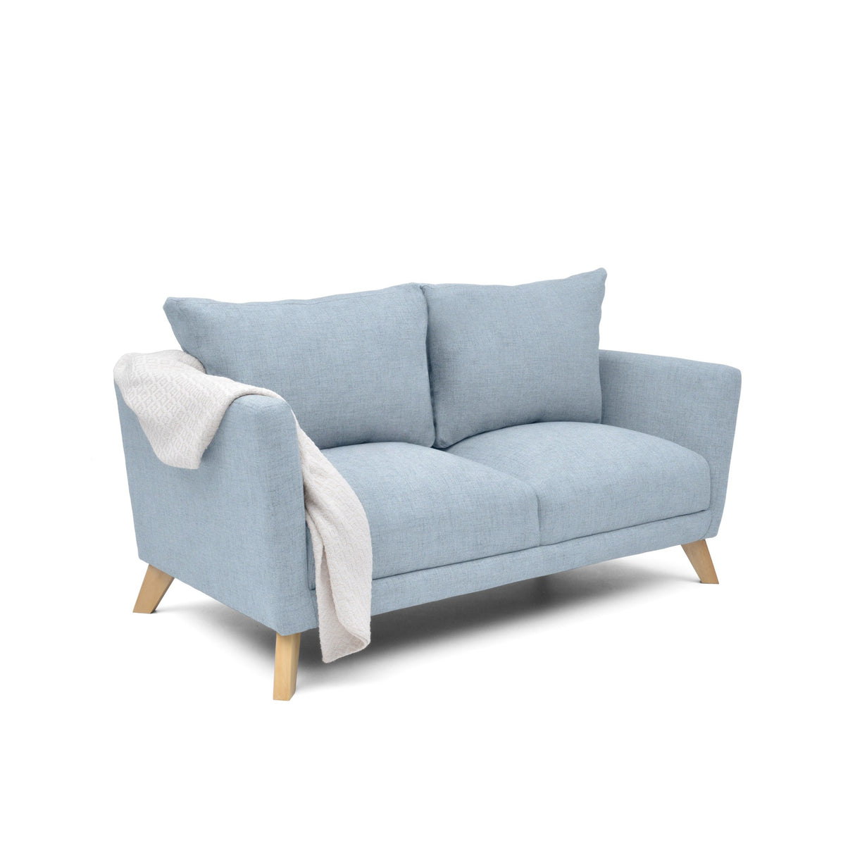 Sofá Montecarlo Plata Eureka y Matiz Natural 170x90cm de Tres Puestos con Apoya Brazos