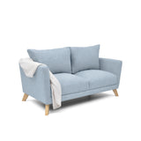 Sofá Montecarlo Plata Eureka y Matiz Natural 170x90cm de Tres Puestos con Apoya Brazos