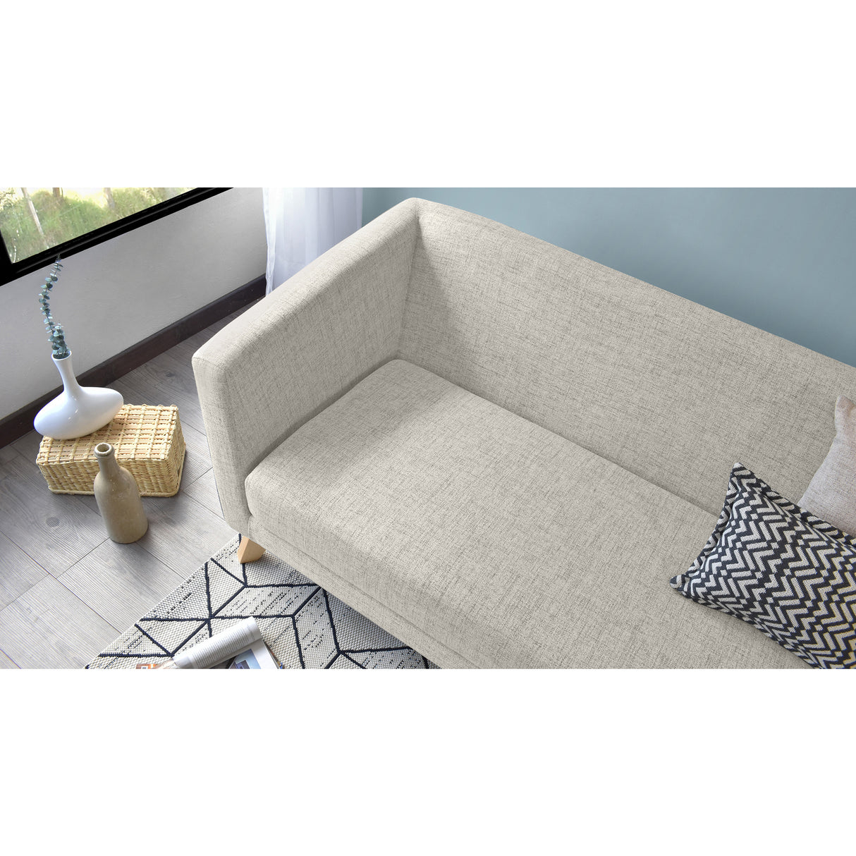 Sofá Montreal Taupe Dicosta y Matiz Natural 170x68cm de Tres Puestos sin Apoya Brazos