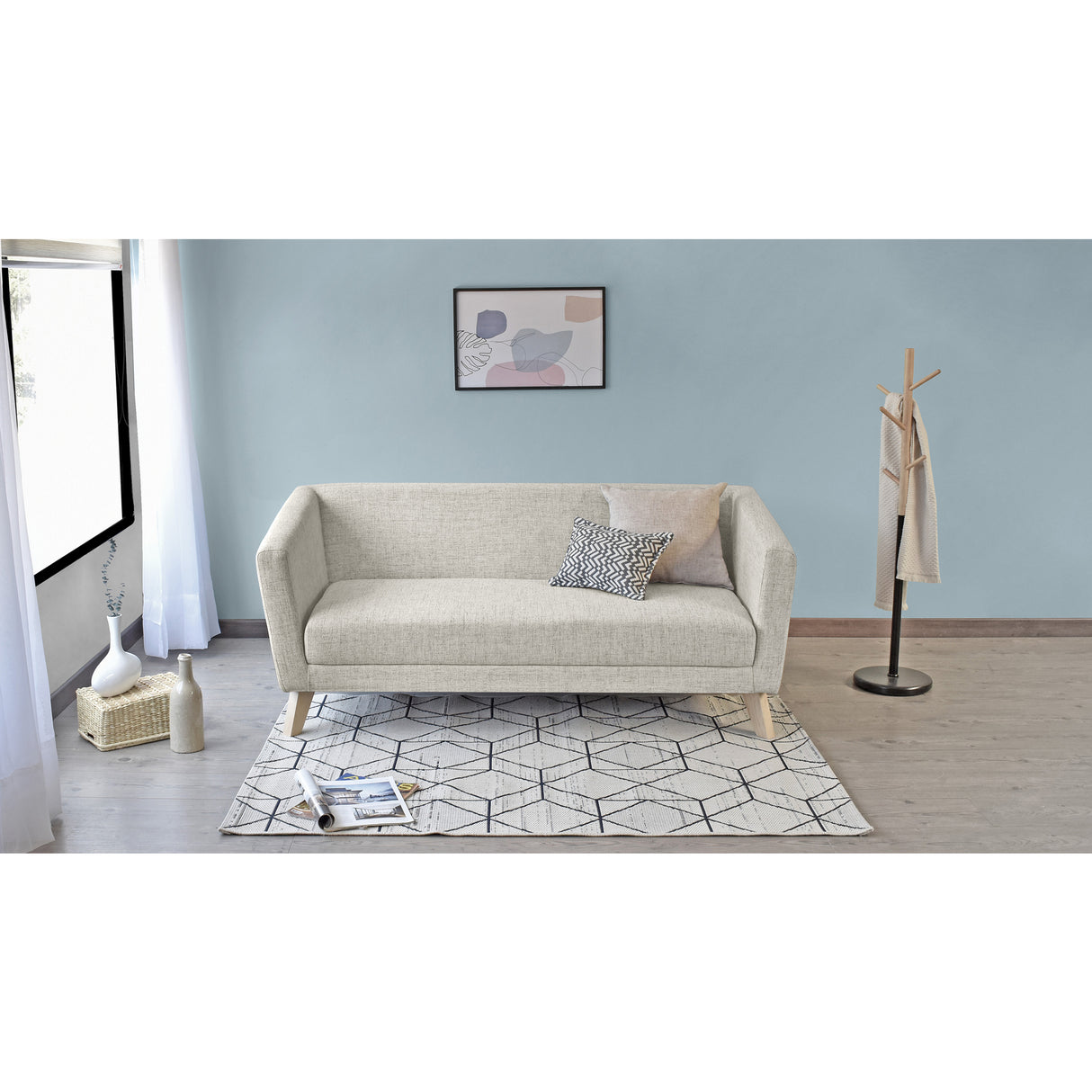 Sofá Montreal Taupe Dicosta y Matiz Natural 170x68cm de Tres Puestos sin Apoya Brazos