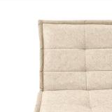 Sofá Cama Morrison Beige Sky y Matiz Caoba 174x80cm de Tres Puestos Reclinable sin Apoya Brazos