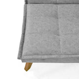 Sofá Cama Morrison Gris Sky y Matiz Caoba 174x80cm de Tres Puestos Reclinable sin Apoya Brazos