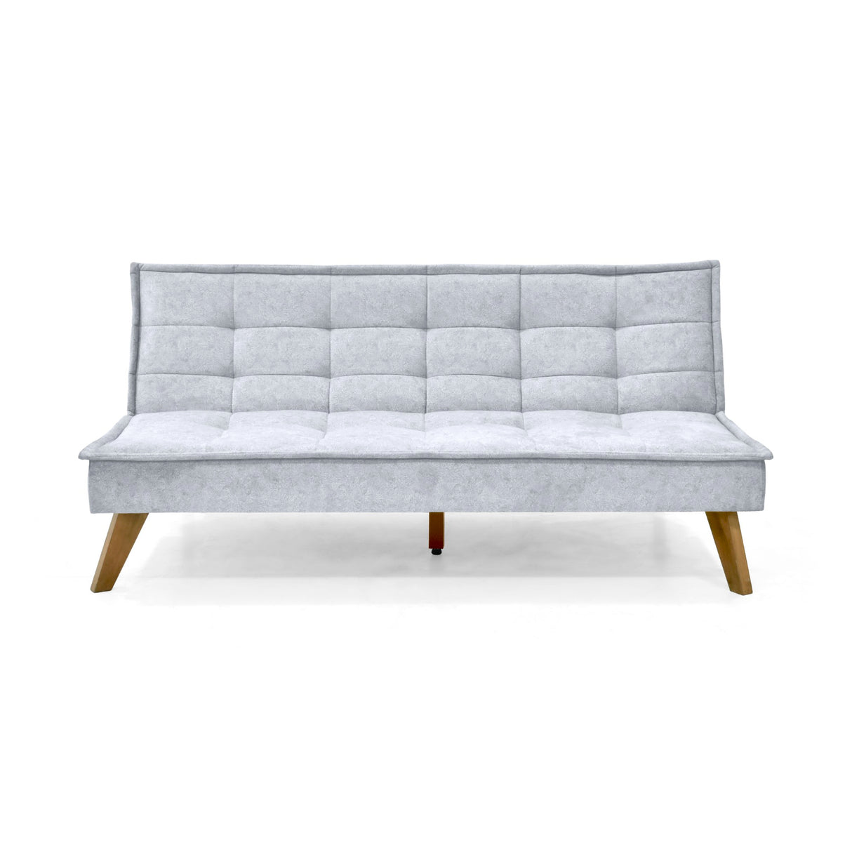Sofá Cama Morrison Plata Sky y Matiz Caoba 174x80cm de Tres Puestos Reclinable sin Apoya Brazos