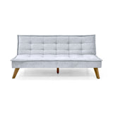 Sofá Cama Morrison Plata Sky y Matiz Caoba 174x80cm de Tres Puestos Reclinable sin Apoya Brazos