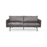 Sofá Mubi Taupe Sky y Metálico Negro 197x82cm de Tres Puestos con Apoya Brazos