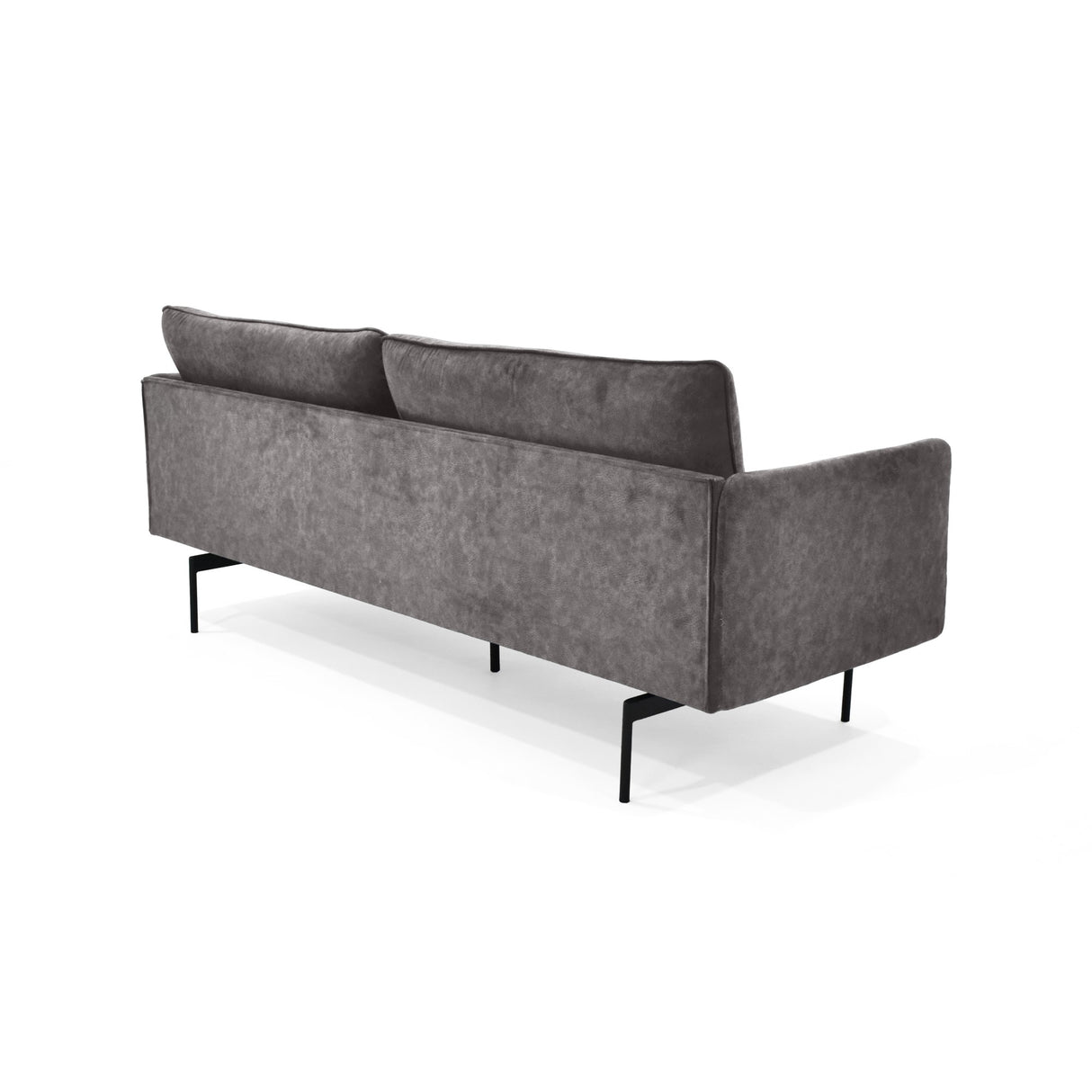 Sofá Mubi Taupe Sky y Metálico Negro 197x82cm de Tres Puestos con Apoya Brazos