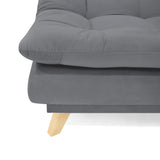 Sofá Cama Munich Gris Denver y Matiz Natural 180x85cm de Tres Puestos Reclinable sin Apoya Brazos