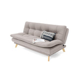 Sofá Cama Munich Taupe Denver y Matiz Natural 180x85cm de Tres Puestos Reclinable sin Apoya Brazos