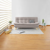 Sofá Cama Munich Taupe Denver y Matiz Natural 180x85cm de Tres Puestos Reclinable sin Apoya Brazos