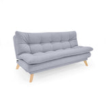 Sofá Cama Munich Acero Dicosta y Matiz Natural 180x85cm de Tres Puestos Reclinable sin Apoya Brazos
