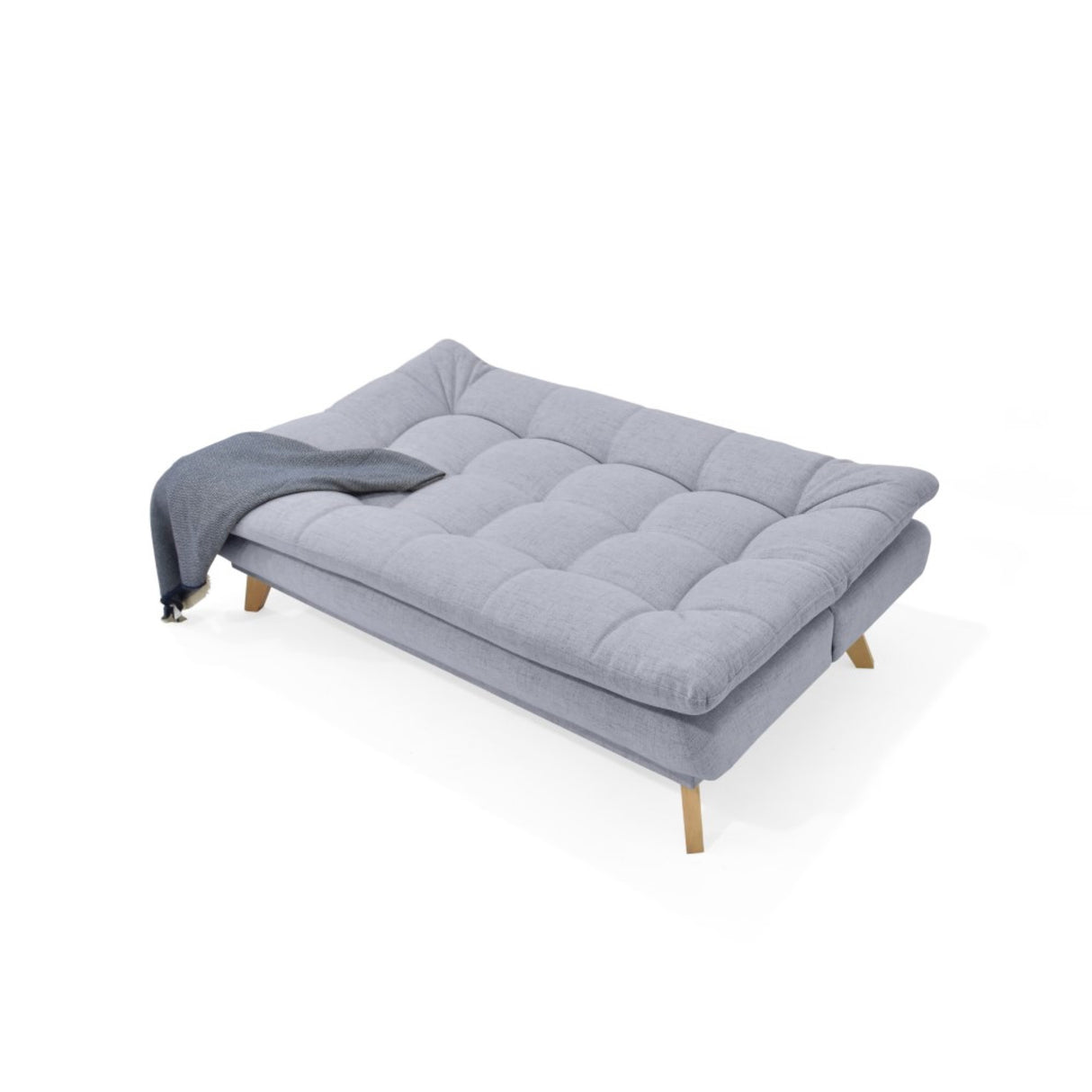 Sofá Cama Munich Acero Dicosta y Matiz Natural 180x85cm de Tres Puestos Reclinable sin Apoya Brazos