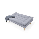 Sofá Cama Munich Acero Dicosta y Matiz Natural 180x85cm de Tres Puestos Reclinable sin Apoya Brazos