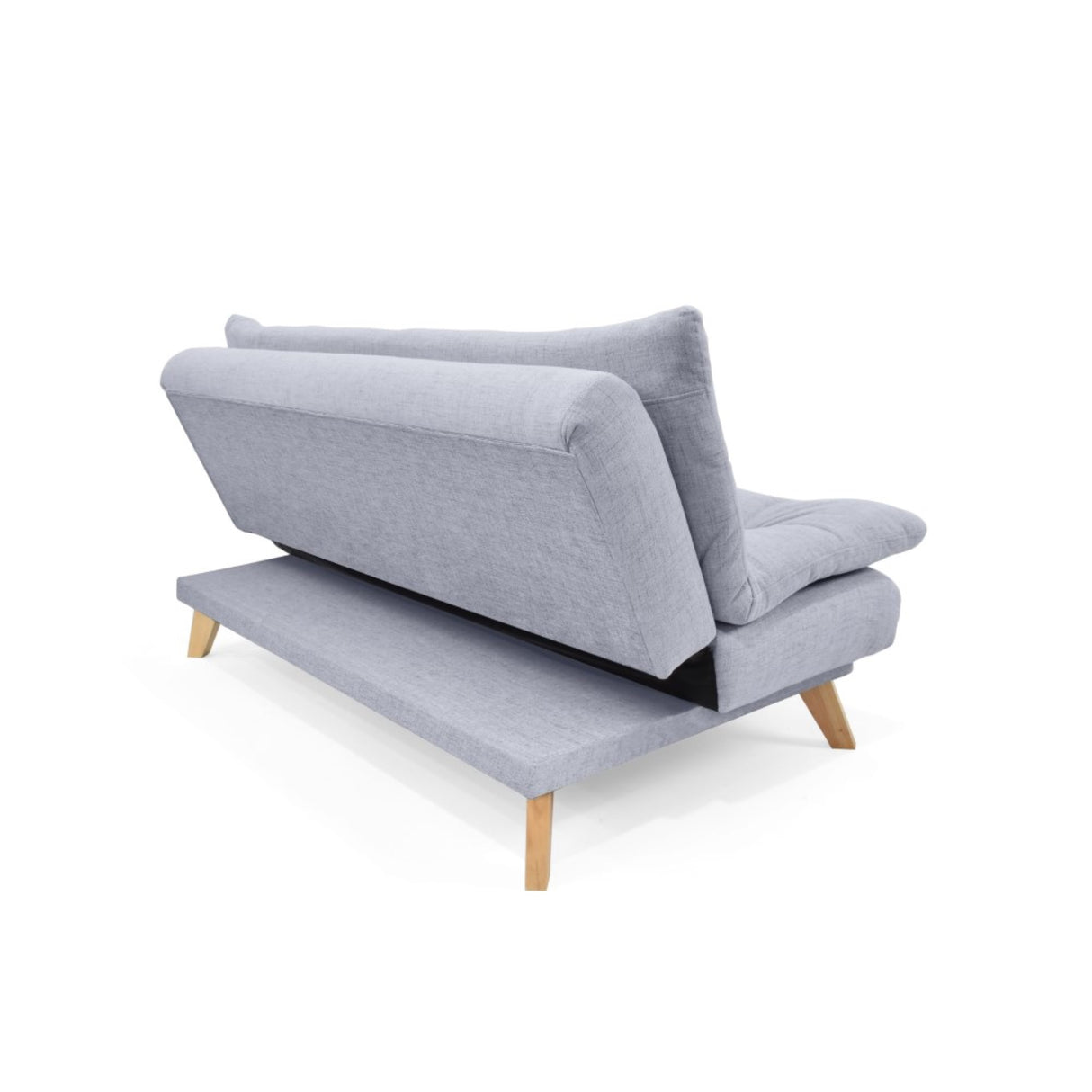 Sofá Cama Munich Acero Dicosta y Matiz Natural 180x85cm de Tres Puestos Reclinable sin Apoya Brazos
