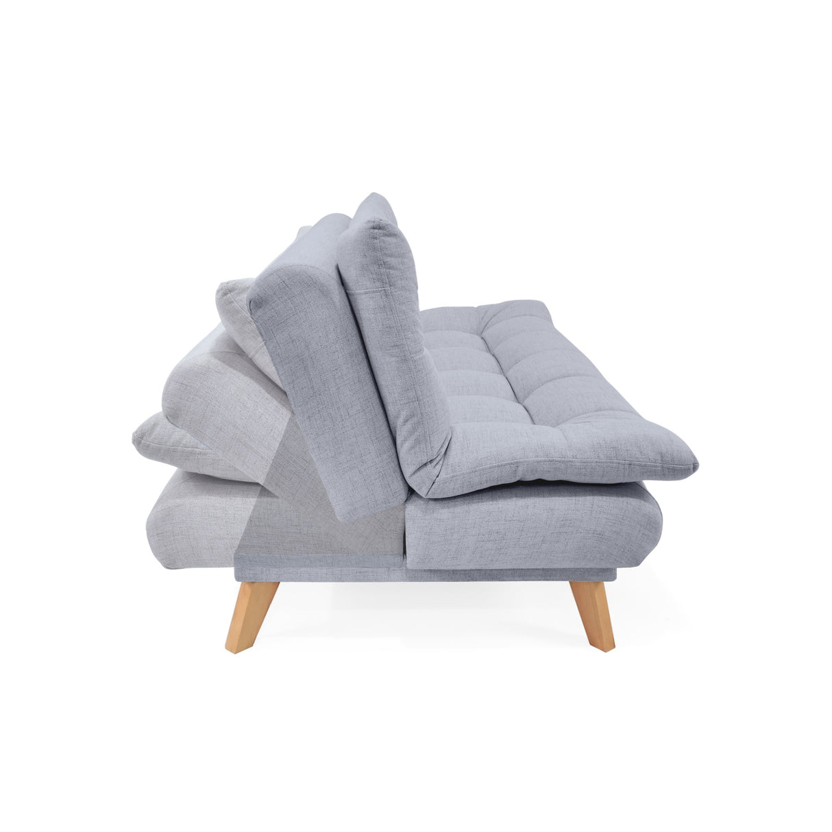 Sofá Cama Munich Acero Dicosta y Matiz Natural 180x85cm de Tres Puestos Reclinable sin Apoya Brazos