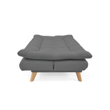 Sofá Cama Munich Gris Dicosta y Matiz Natural 180x85cm de Tres Puestos Reclinable sin Apoya Brazos