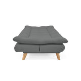 Sofá Cama Munich Gris Dicosta y Matiz Natural 180x85cm de Tres Puestos Reclinable sin Apoya Brazos