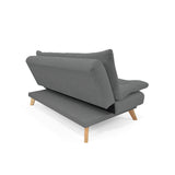 Sofá Cama Munich Gris Dicosta y Matiz Natural 180x85cm de Tres Puestos Reclinable sin Apoya Brazos
