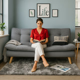 Sofá Cama Munich Gris Dicosta y Matiz Natural 180x85cm de Tres Puestos Reclinable sin Apoya Brazos
