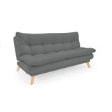 Sofá Cama Munich Gris Dicosta y Matiz Natural 180x85cm de Tres Puestos Reclinable sin Apoya Brazos