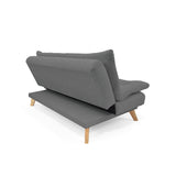 Sofá Cama Munich Gris Dicosta y Matiz Natural 180x85cm de Tres Puestos Reclinable sin Apoya Brazos