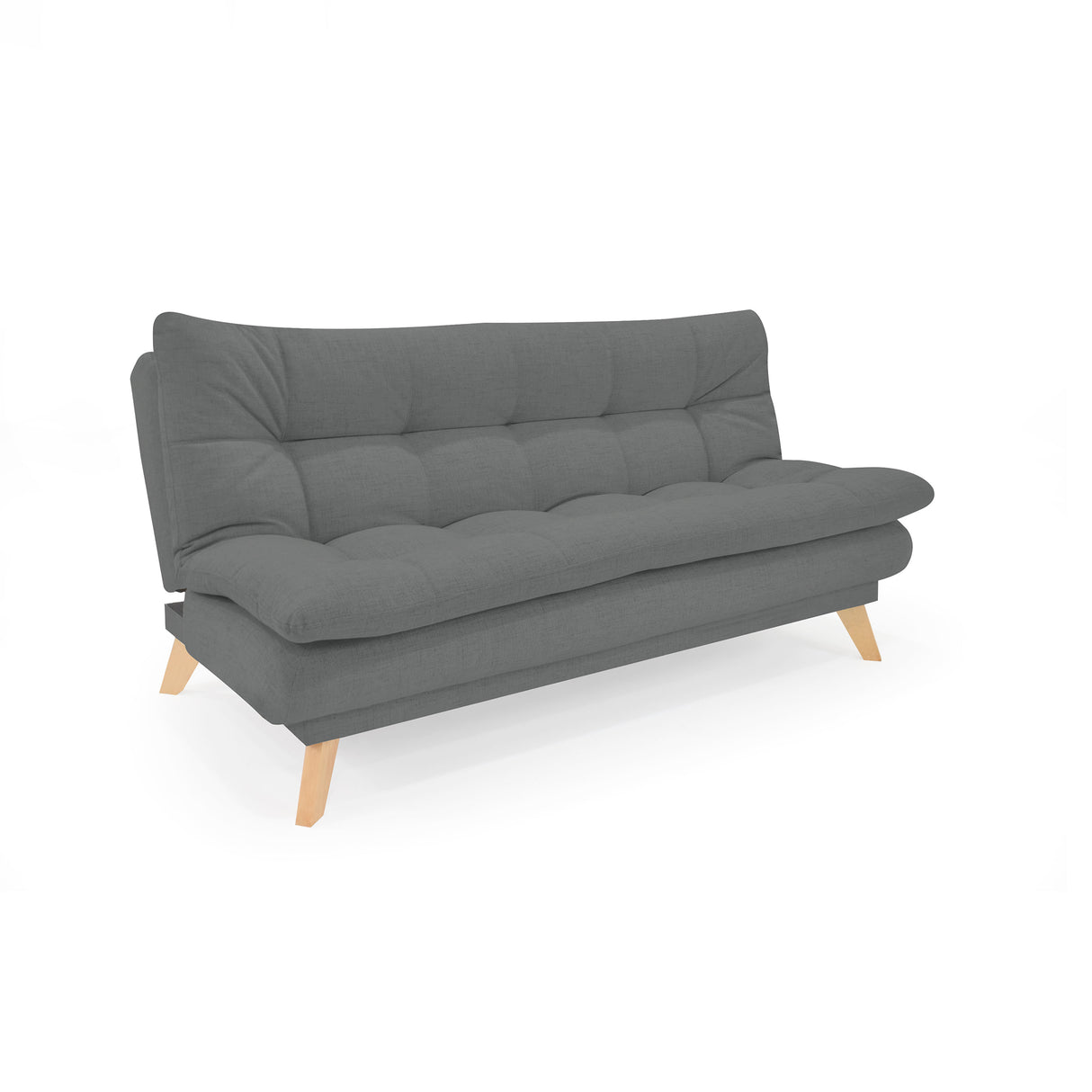 Sofá Cama Munich Gris Dicosta y Matiz Natural 180x85cm de Tres Puestos Reclinable sin Apoya Brazos