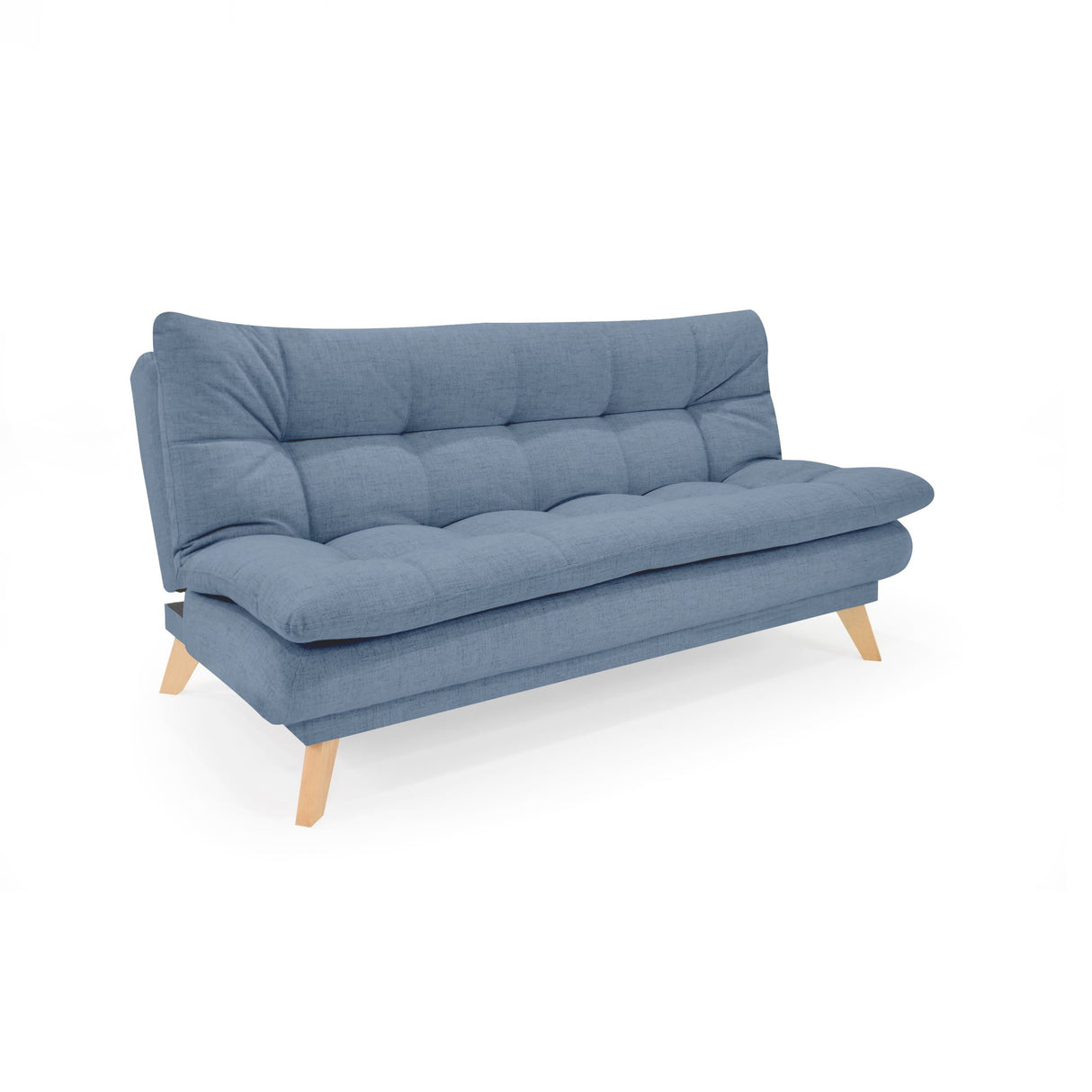 Sofá Cama Munich Índigo Dicosta y Matiz Natural 180x85cm de Tres Puestos Reclinable sin Apoya Brazos