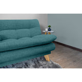 Sofá Cama Munich Petróleo Eureka y Matiz Natural 180x85cm de Tres Puestos Reclinable sin Apoya Brazos