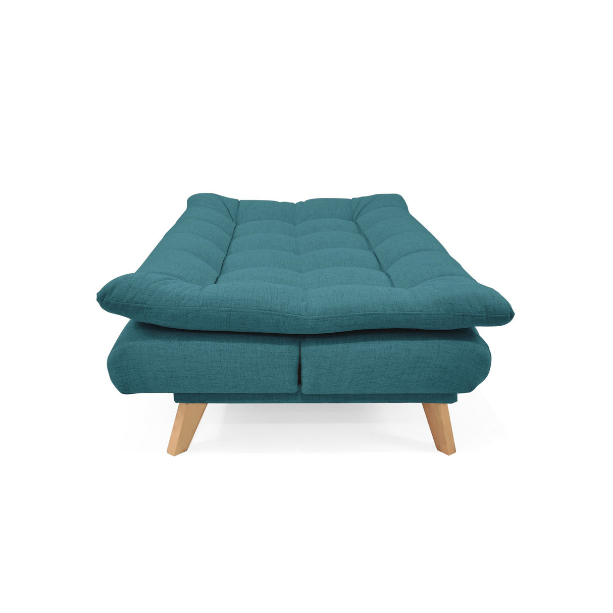 Sofá Cama Munich Petróleo Eureka y Matiz Natural 180x85cm de Tres Puestos Reclinable sin Apoya Brazos